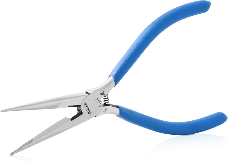 mshandto Needle Nose Pliers, 6.5" Long Nose Pliers for Wire Bending, High Carbon Steel Needle Nose Plier, Serrated Jaw Pliers for Jewelry Making Electronics Repair Object Grasping Craft Making (1Pack) - Image 1